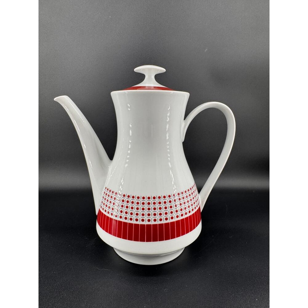 Vintage Mitterteich Bavaria Germany Porcelain Coffee Pot Mid Century Modern